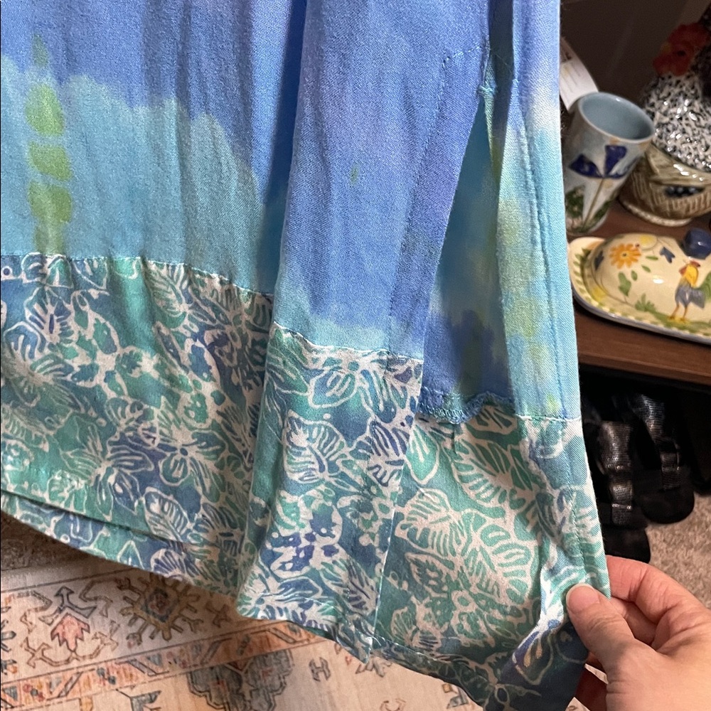 Soft Surroundings Aqua and Mint Swim Cover-Up - Picture 7 of 10